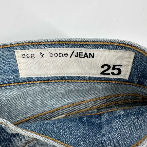 Rag & Bone Light Wash Cuffed Jean Short WMNS 25 Blue Denim Low Rise Wiley Casual - Picture 4 of 9